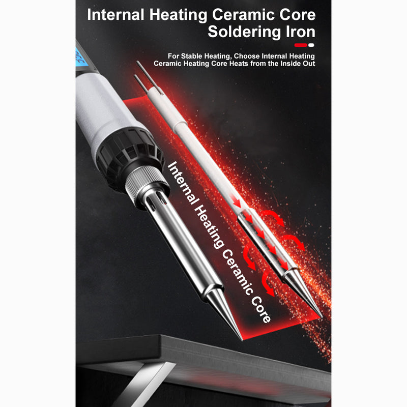 Fast Heating Ceramic Core Soldering Iron Kit for Home Repair Electronics - EngineDIY