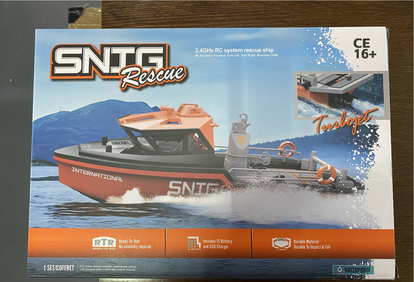 1/32 scale 2.4g 8km/h rc rescue boat model rtr version