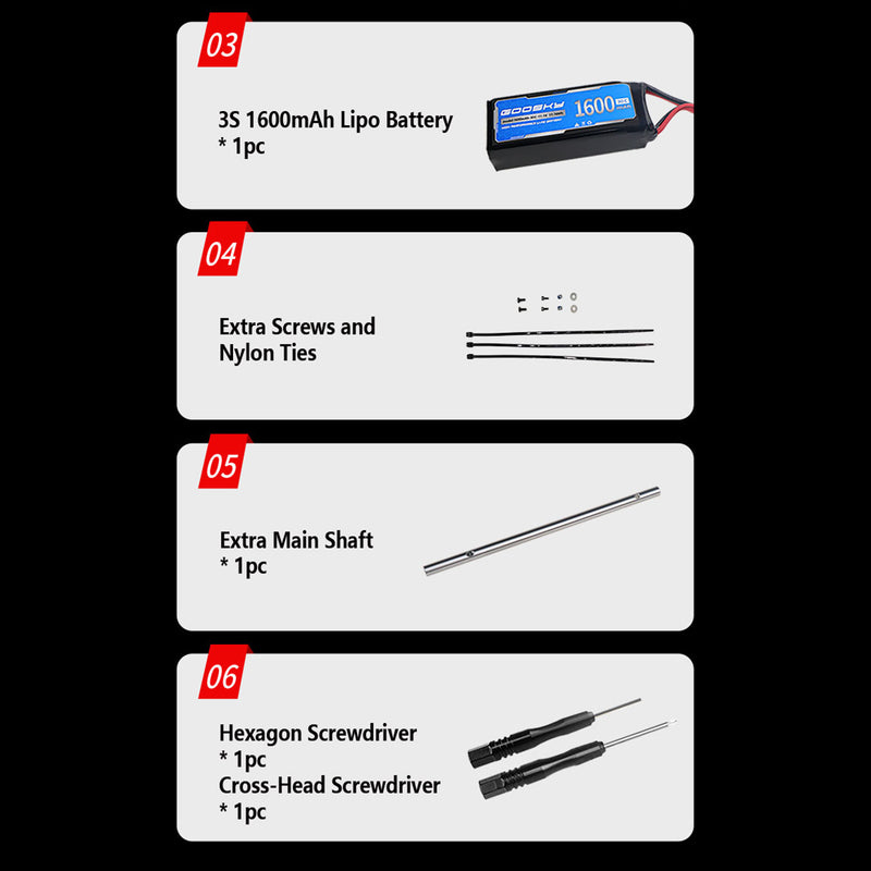 goosky e2 uh-1y 2.4g 6ch dual brushless direct drive rc rescue simulation helicopter model with lidar positioning