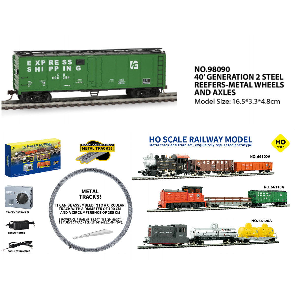 1/87 HO Scale British 0-4-0 Alloy Powered Steam Railway Model