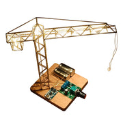diy metal wire tower crane night light kit – stem display sculpture model kit