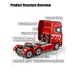 1/18 scale 6x4 770s heavy duty tractor truck - rc semi trailer model with rear wheel drive