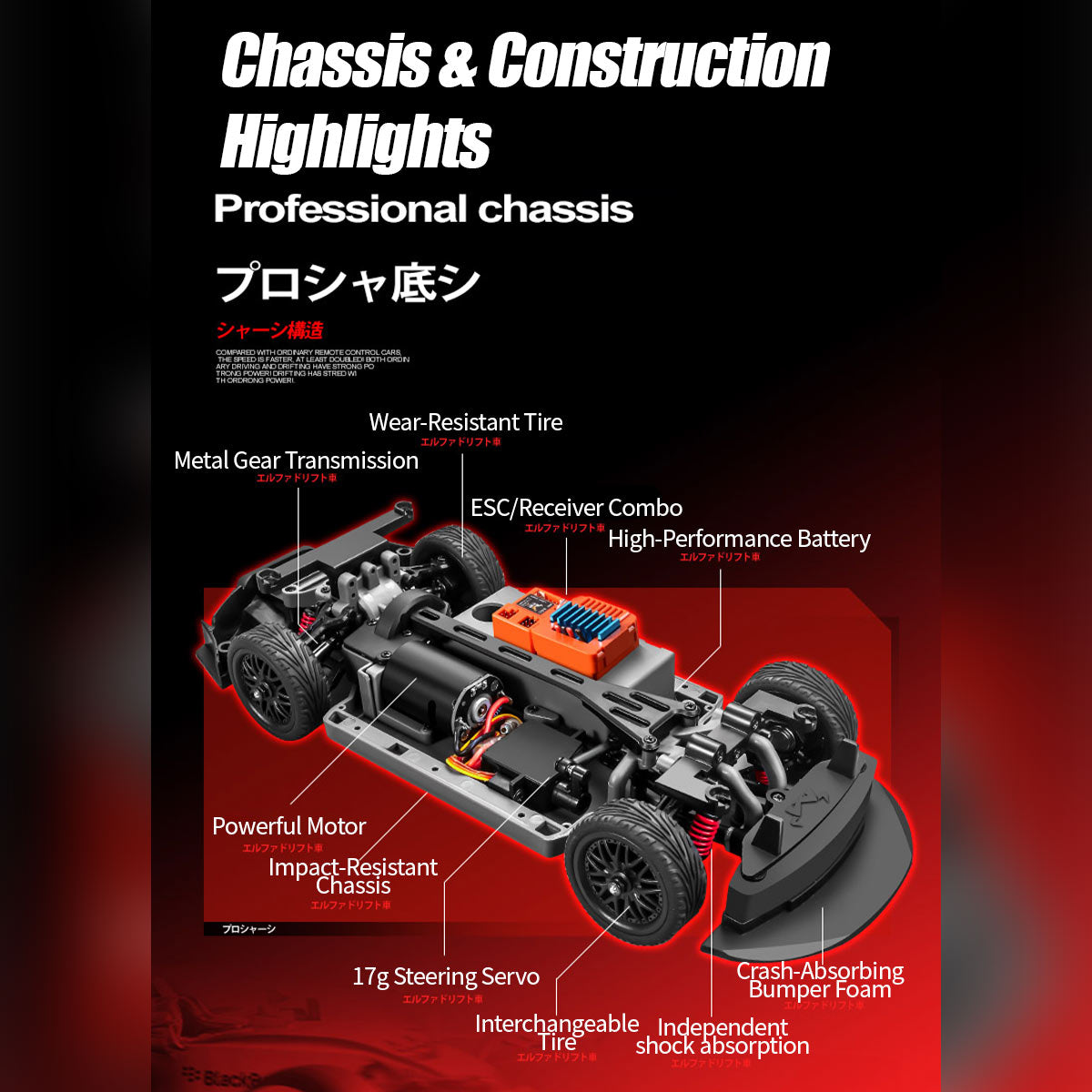 mn-268 1/16 scale 2.4g full-proportional steering rc drift car model