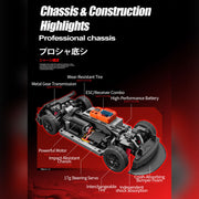 mn-268 1/16 scale 2.4g full-proportional steering rc drift car model