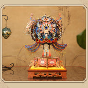 wooden diy phoenix crown music box model kit christmas desk decor
