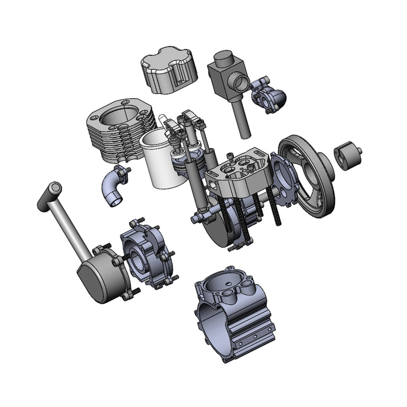 ENJOMOR GS-DK01 8CC OHV Inline Single-Cylinder Four-Stroke Air-Cooled Gasoline Engine Model (RTR Version) - EngineDIY