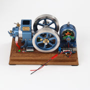 antique enjomor horizontal gas engine model working 4-stroke evaporative cooling system
