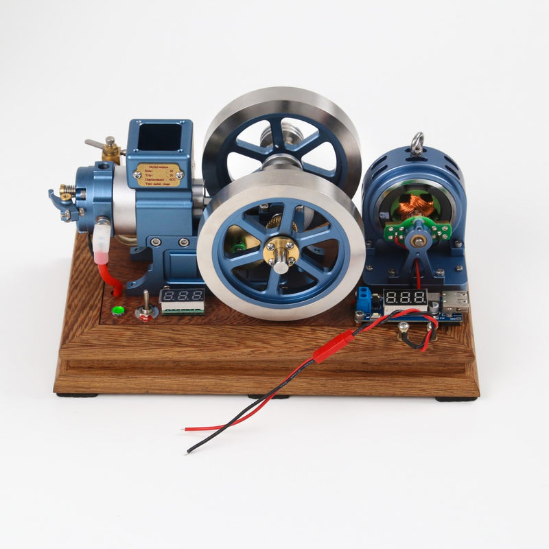 antique enjomor horizontal gas engine model working 4-stroke evaporative cooling system