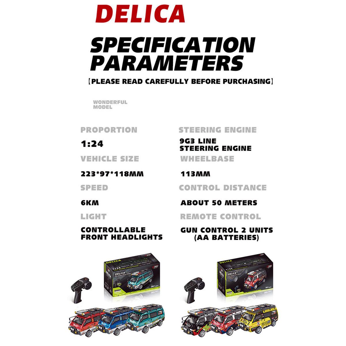 JXC5813B 1/24 Scale 2.4G 4WD Full-Proportional Synchronous RC Car Model