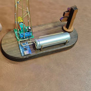 diy metal wire five-vane windmill led lamp kit – hand soldering assembly model