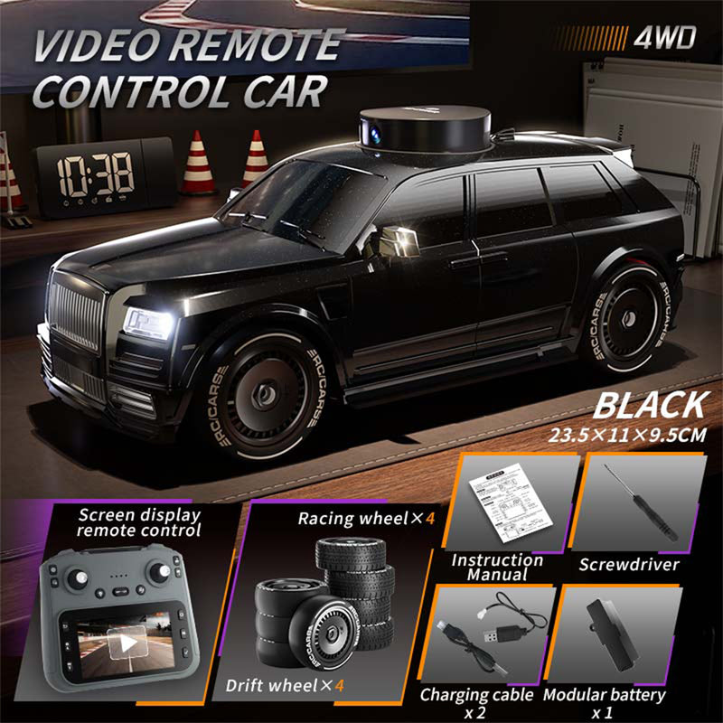 1/20 scale fpv rc car with screen controller, 720p hd camera, 270° rotating camera, one-key drift-rtr version
