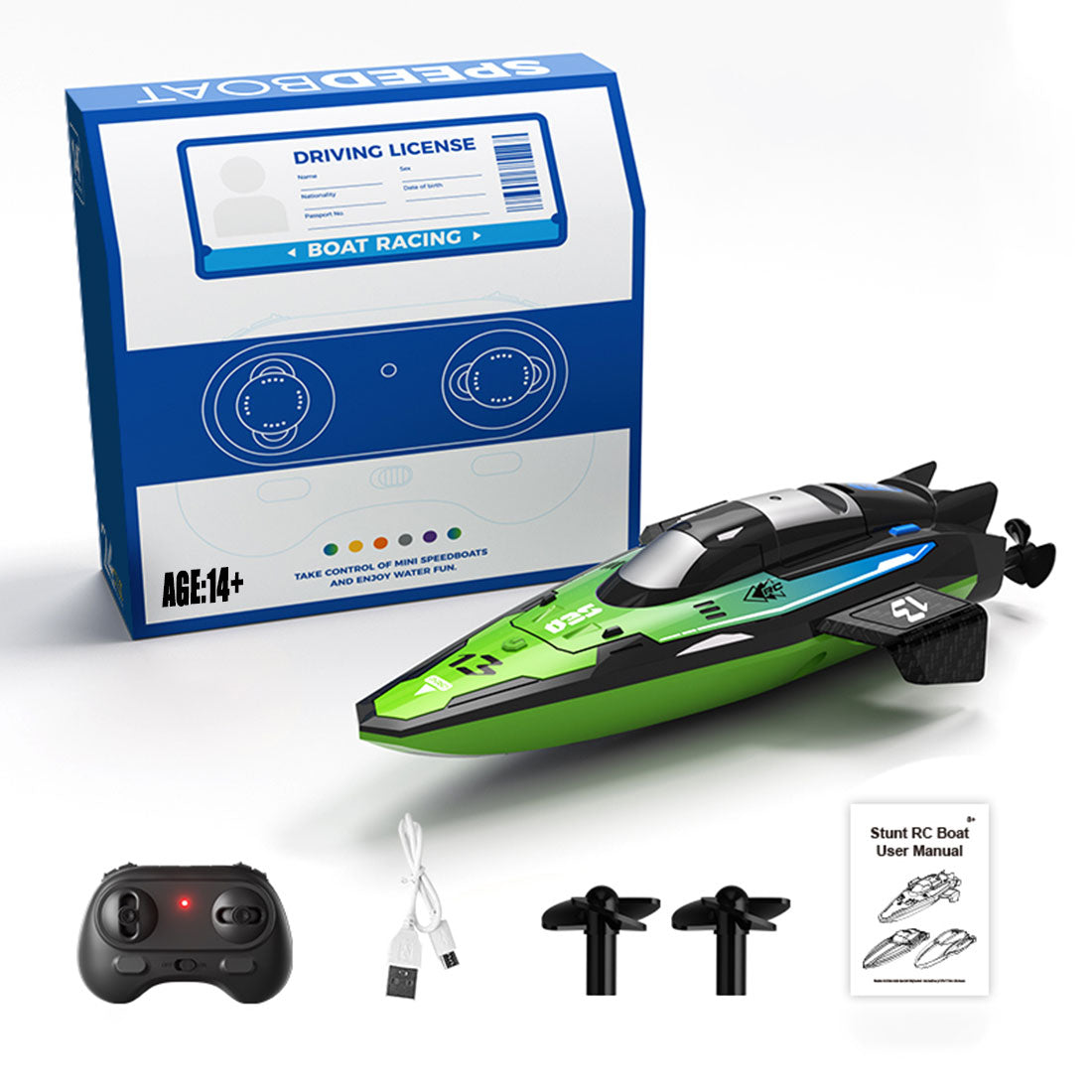 1/43 Mini 2.4G Dual Motor RC Speed Boat Dual Speed Modes Model - EngineDIY