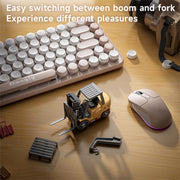 rc forklift remote control forklift with flatbed trailer pullback car 1/64 scale 2.4g kids toy