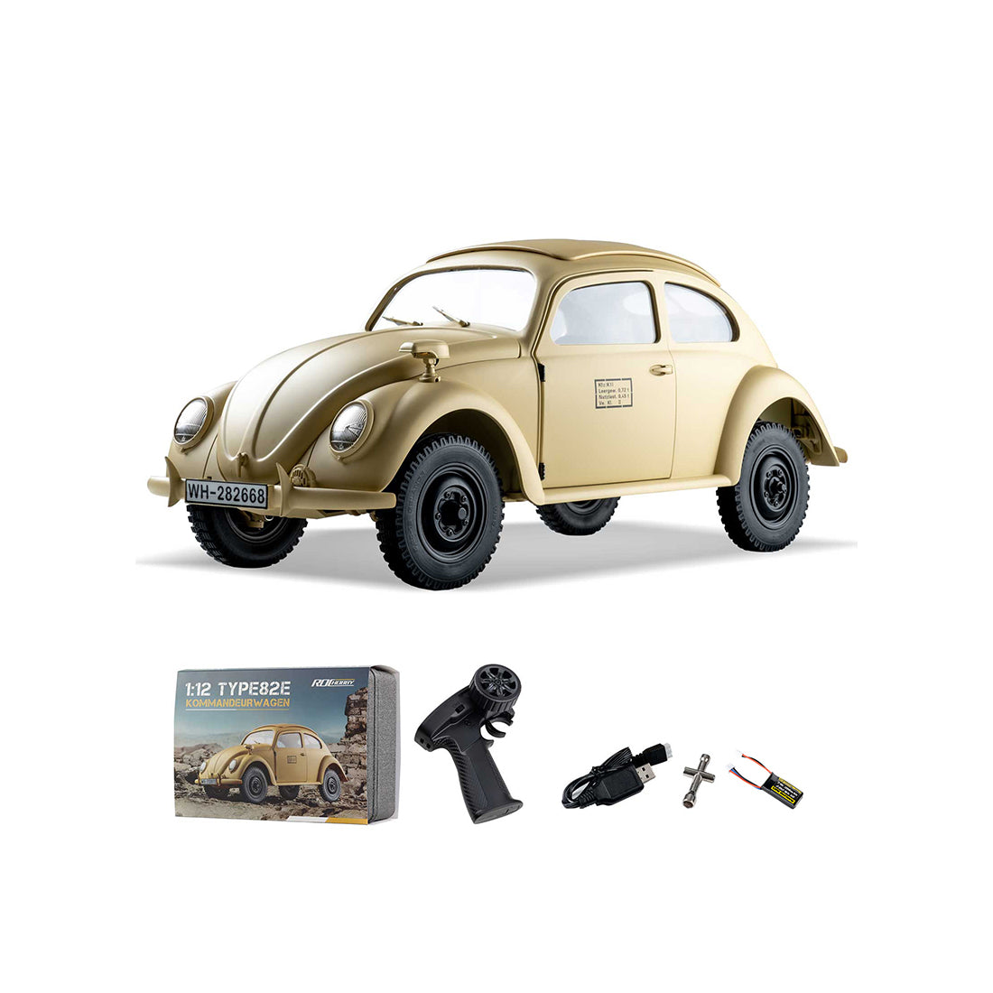 1/12 scale 2.4g 4ch rc military vehicle model with switchable 2wd/4wd, led light effects