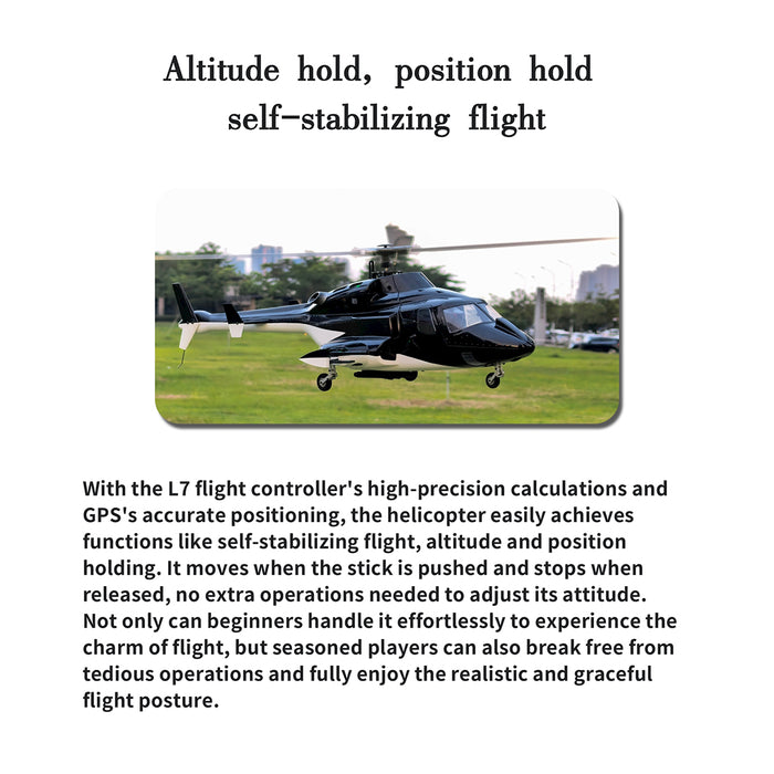 FLISHRC Airwolf Pro FL500 500-Class 6CH Scale RC Helicopter with L7 Flight Controller & 4-Mode GPS, 2.4GHz RTF