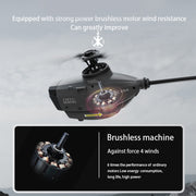 C127AI RC Helicopt, 2.4G RC 4CH Scout Drone Brushless Aircraft Model Without Aileron (RTF Version/Black) - EngineDIY