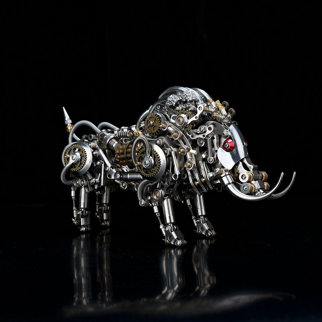 Raging Tusk 3D Metal Mechanical Boar Model Kit–DIY Steampunk Animal Assembly for Desktop Display