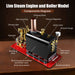rw-bl1k mini reversible reciprocating single-cylinder live steam engine kit with boiler diy kit