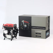 TECHING L4 Engine Model Kit that Works - Build Your Own Engine - Full Metal 4 Cylinder Car Engine Kit Car Engine Model Upgraded Version - EngineDIY