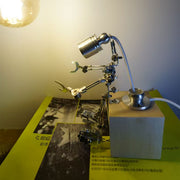 3D Metal Steampunk Sparkling Silver Mechanical Lamp Model