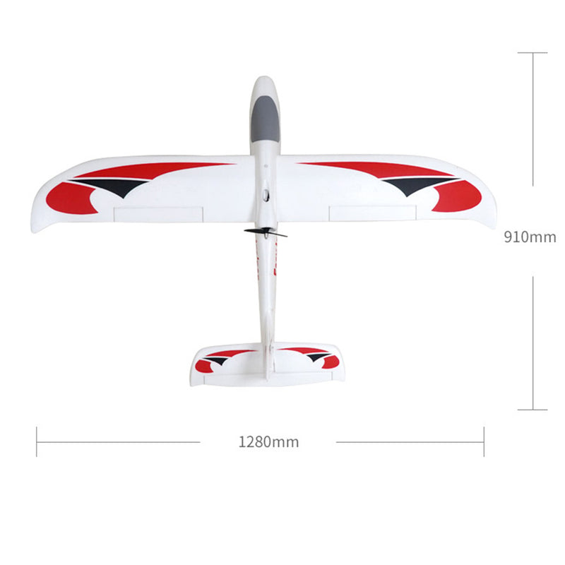 2.4g 4ch epp fixed wing rc glider, 1280mm large wingspan, jst connector, no reflex