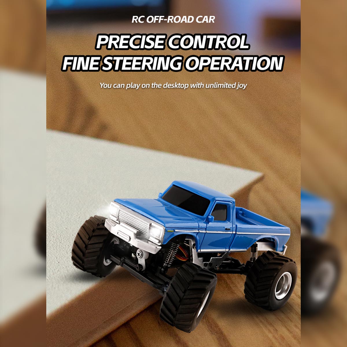 1/36 scale 2.4g 4wd proportional rc off-road car – led lights, long battery life