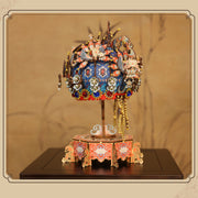 wooden diy phoenix crown music box model kit christmas desk decor