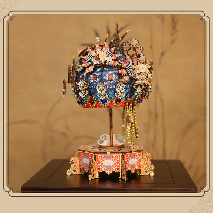 wooden diy phoenix crown music box model kit christmas desk decor