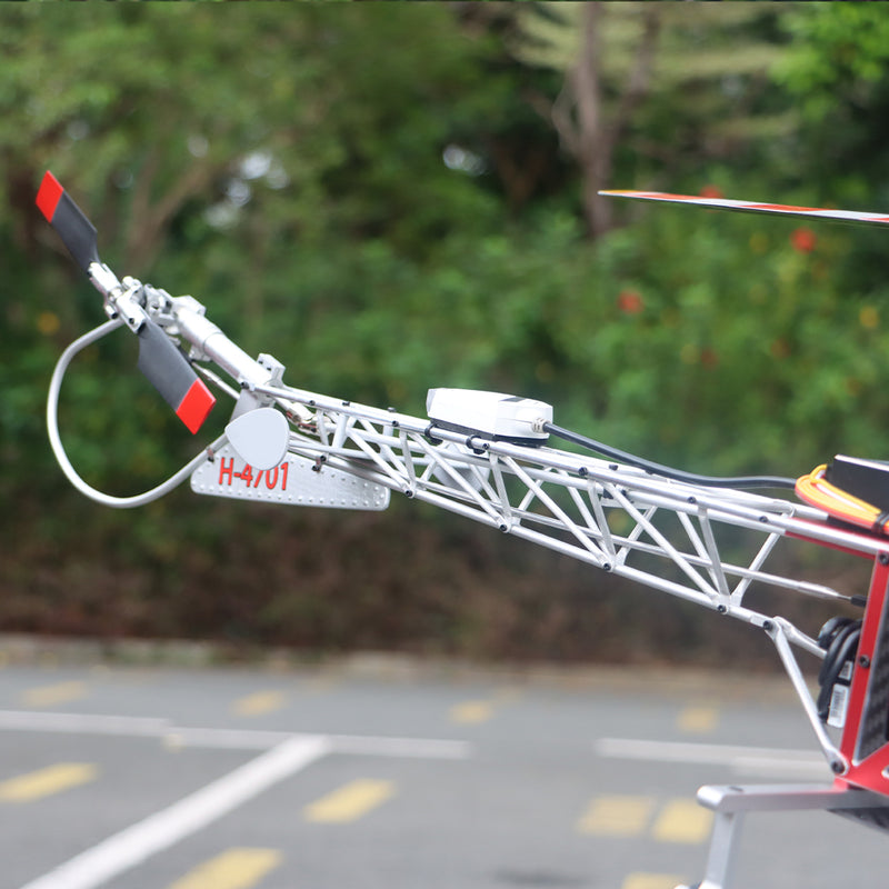 wolfbush bell-47 450-class 3-blade rc helicopter, 2.4ghz 12ch scale helicopter with brushless dfc, metal shaft drive, h1pro flight controller & openable cockpit (rtf version)