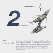 3d metal mechanical humpback whale model kit– diy marine creature assembly puzzle toy