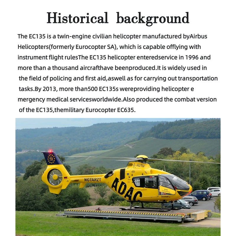 FLISHRC FL500 EC135 500-Class 2.4GHz 6CH Scale RC Helicopter – L7 Flight Controller & 4-Mode GPS Precision Positioning (RTF) - EngineDIY
