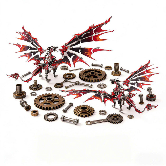 3D Metal DIY Mechanical Fire-Breathing Dragon Model Kit, Creative Trendy Display-200+PCS