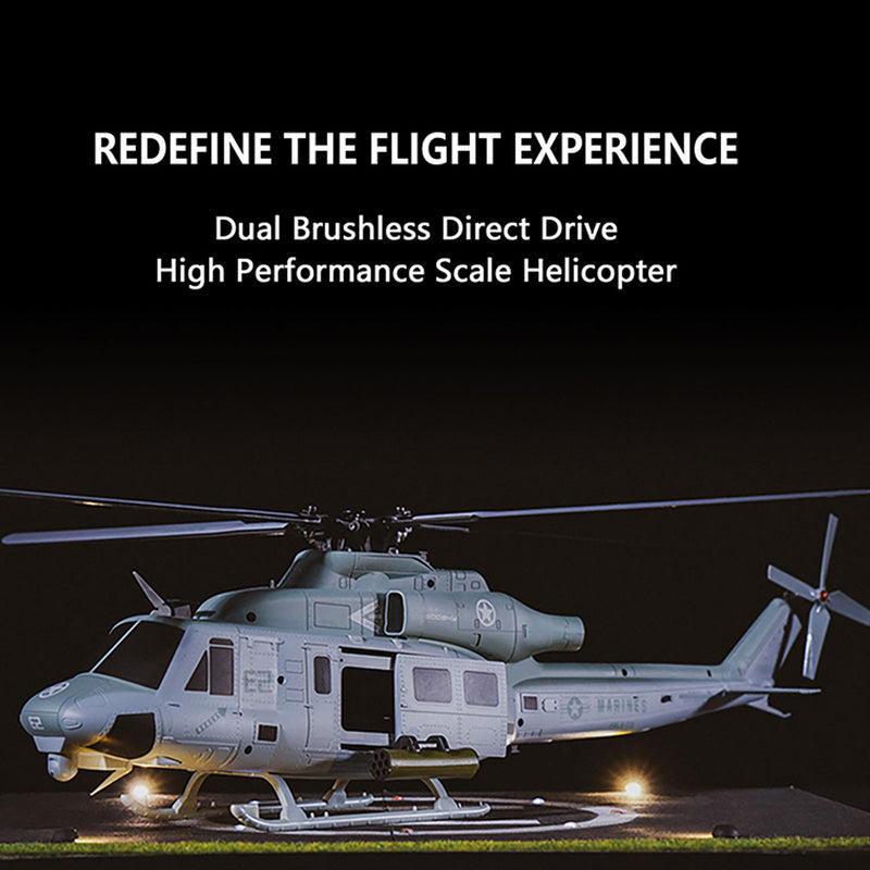 goosky e2 uh-1y 2.4g rc 6ch dual brushless direct drive scale aerobatic gts flight control helicopter model