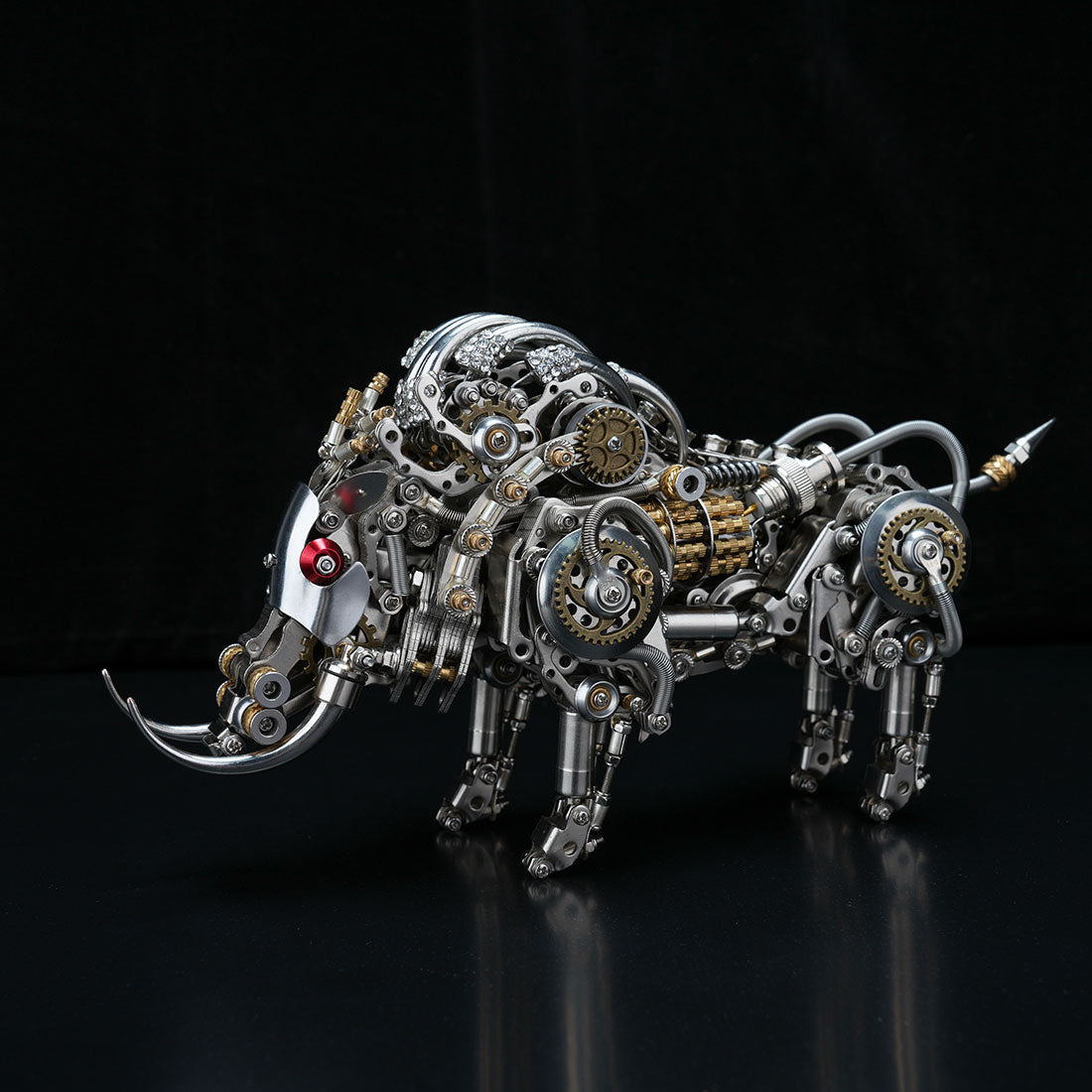 Raging Tusk 3D Metal Mechanical Boar Model Kit–DIY Steampunk Animal Assembly for Desktop Display