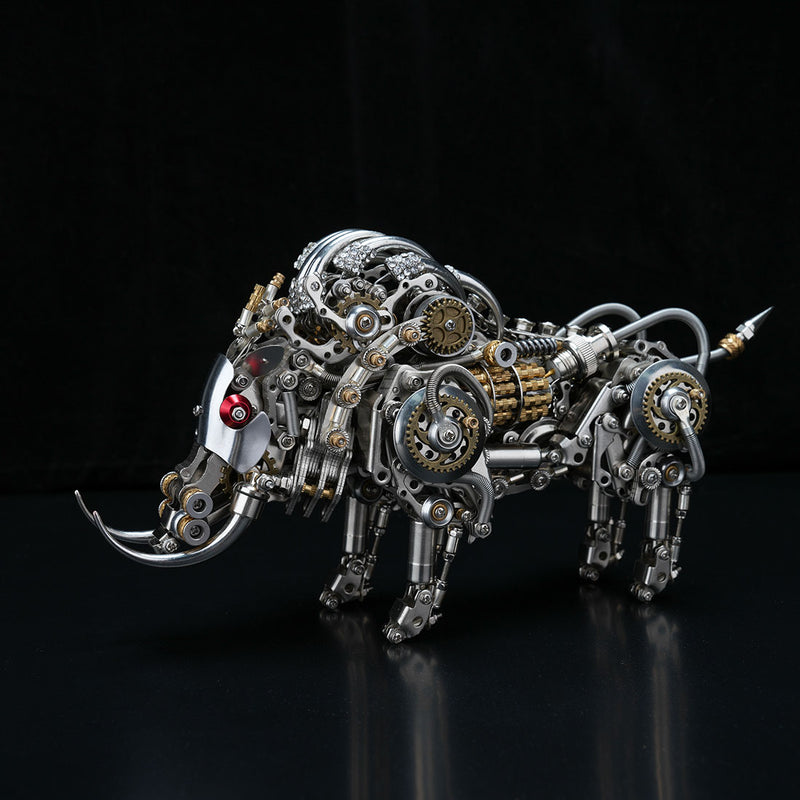 Raging Tusk 3D Metal Mechanical Boar Model Kit–DIY Steampunk Animal Assembly for Desktop Display