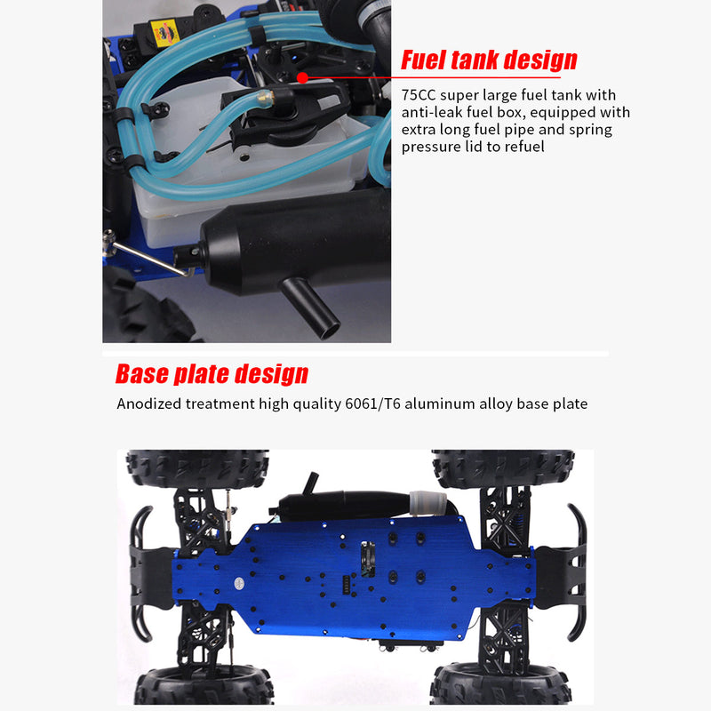 hsp 94972 1/8 scale 2.4g 4wd rc off-road car model with fc.26cxp nitro engine