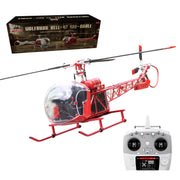 wolfbush bell-47 450-class 3-blade rc helicopter, 2.4ghz 12ch scale helicopter with brushless dfc, metal shaft drive, h1pro flight controller & openable cockpit (rtf version)