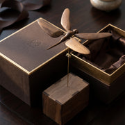 handcrafted wooden mechanical dragonfly kinetic model