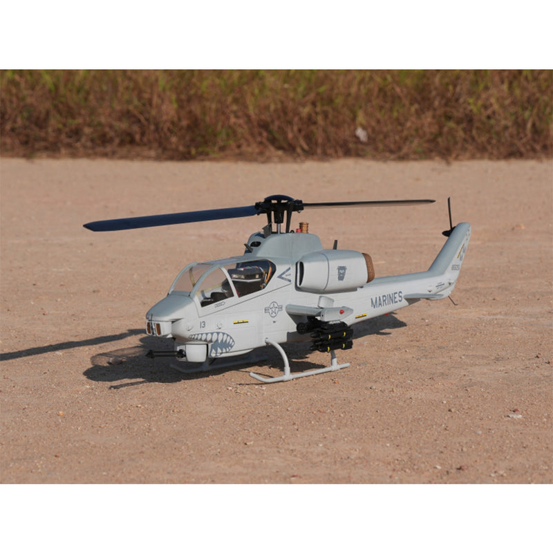 WOLFBUSH&ROBAN AH-1W Cobra 470-Class RC Helicopter-2.4G 6CH Dual-Rotor RC Military Model with GPS Positioning, Synchronized Turret & Left/Right-Hand Control RTF - EngineDIY