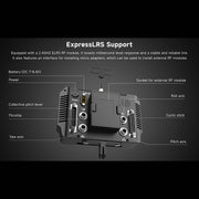 h17 helicopter flight simulator controller, 17ch edgetx transmitter with cnc metal frame, collective pitch lever, cyclic stick & foot pedals