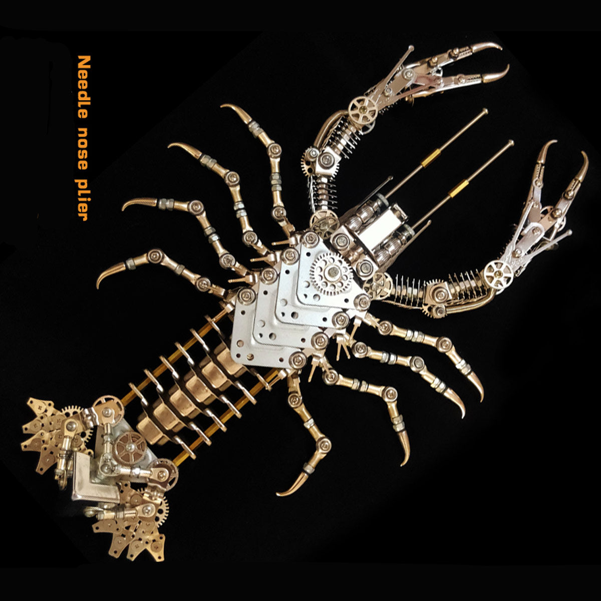 needle nose plier 3d metal mechanical lobster model kit