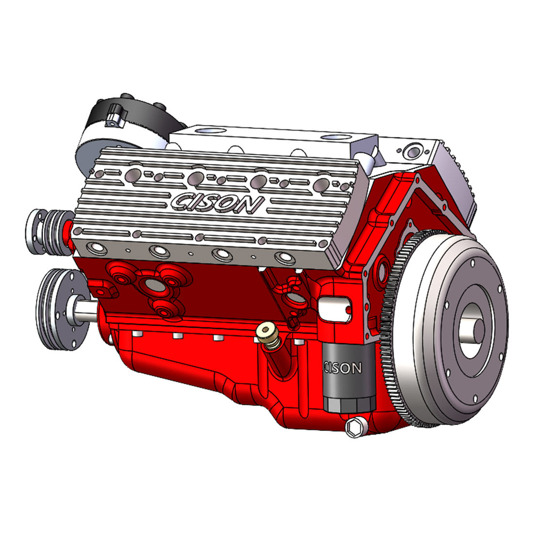 CISON Small-block 44CC 1/6 Scale Flathead V8 Gas Engine that Works ...