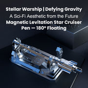 Mechanical Assembly Space Starship Pen with Magnetic Floating Base - Desk Decoration &amp; Gift Set for Students - EngineDIY