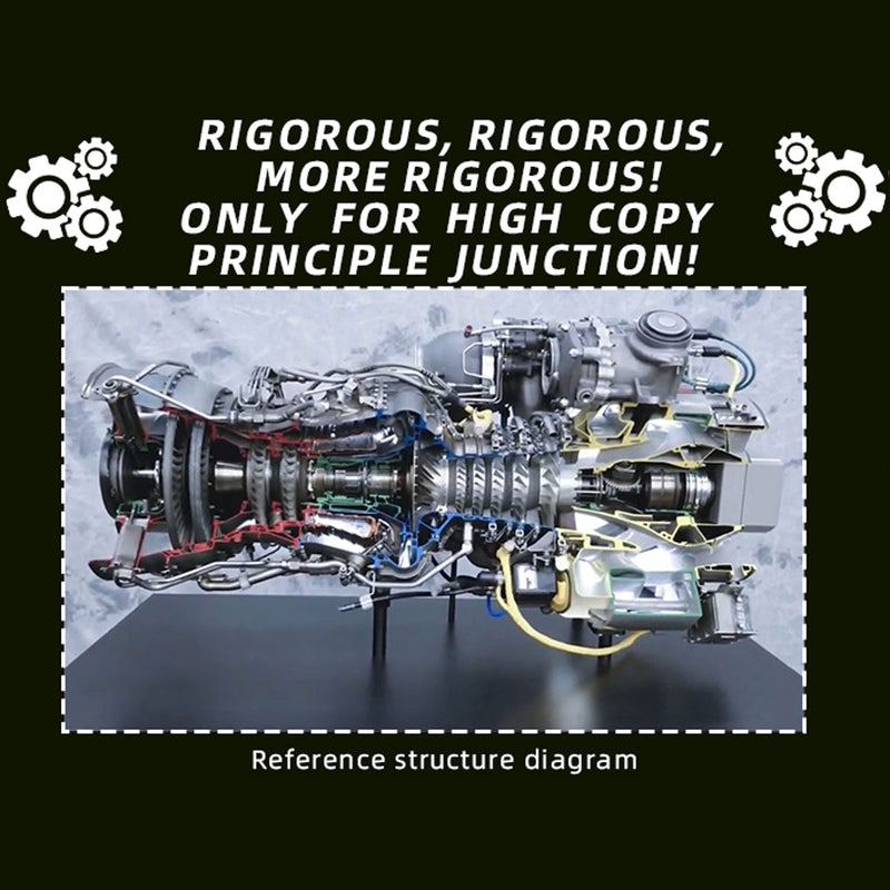 teching 1/4 scale metal simulation electric military helicopter turboshaft engine model kit