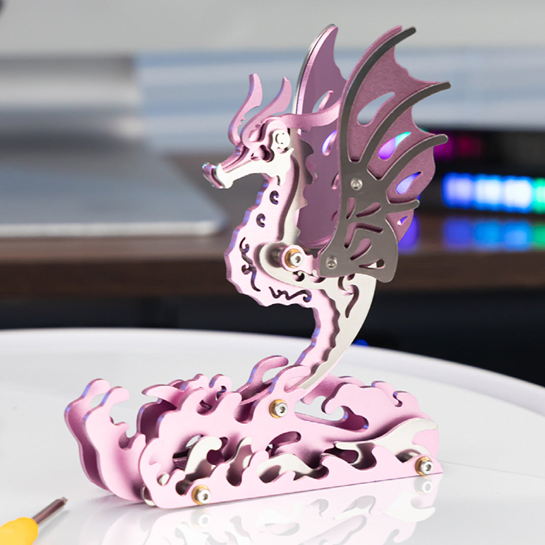 3d metal mechanical seahorse puzzle assembly model kit