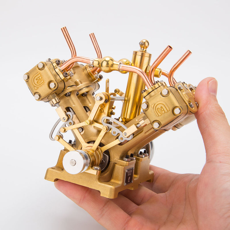 rw-V4 mini v-shape 4-cylinder reciprocating steam engine model 