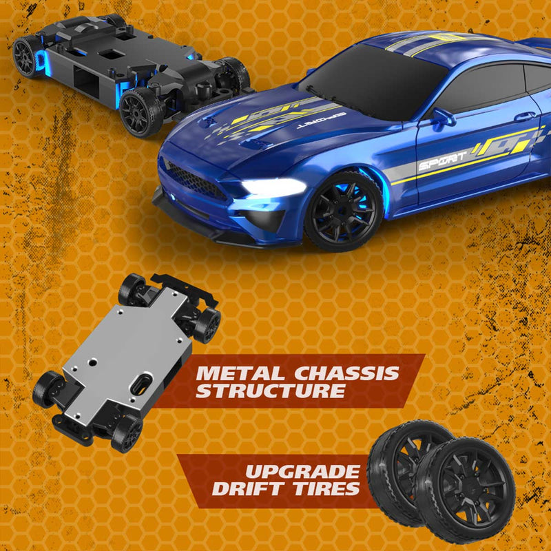 1/43 scale 2.4g full-proportional mini electric rc drift racing car model with led lights