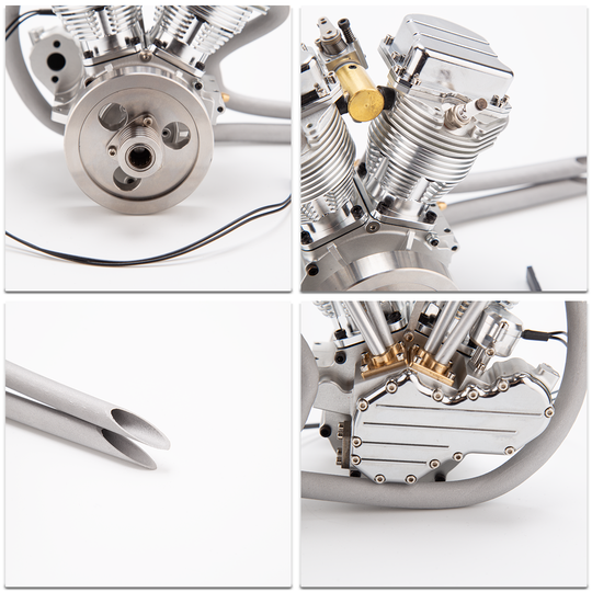 Moteur à essence CISON FG-VT9 9cc V2 bicylindre en V 4 temps refroidi par air pour moto RC