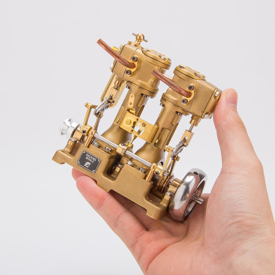 RW-L2 Retro Mini Inline Double Cylinder Steam Engine Model - EngineDIY