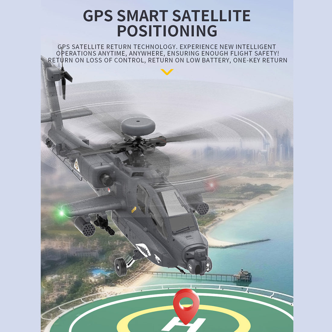 thumbnail image 2 of Meiurlex YU XIANG F11-S RC Helicopter With Camera, 1/32 Scale AH-64 6CH... 2 of 14